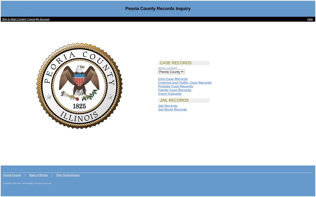 Peoria County arrest and jail records search portal